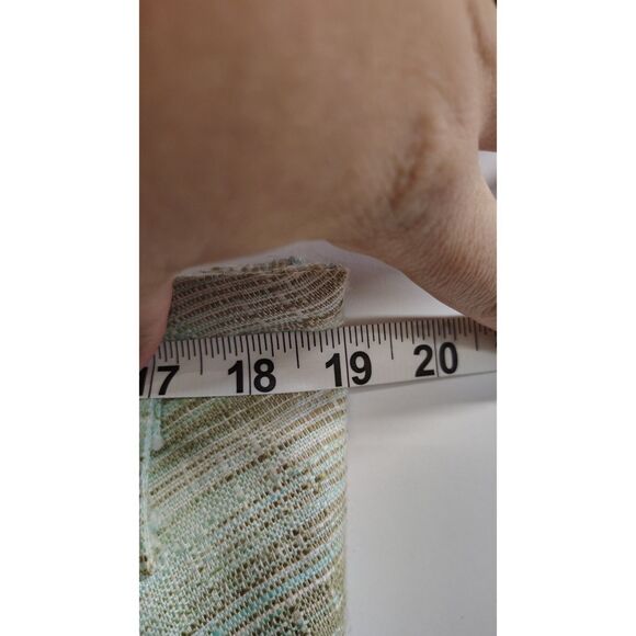 Christopher & Banks Women's Mint Green White and Brown Side Zip Midi Skirt SZ 14 - Picture 7 of 7